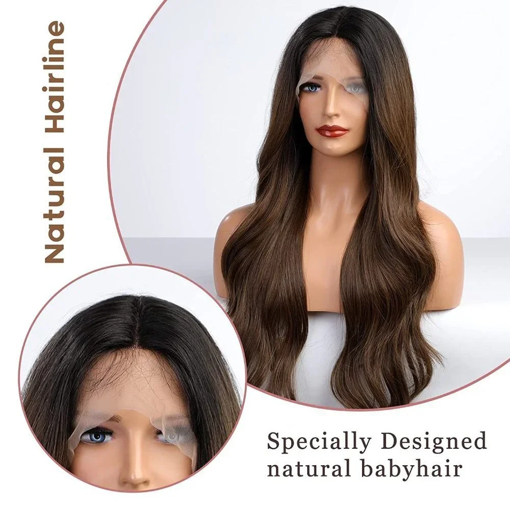 Dark Roots Brown Lace Front Wig